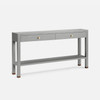 Jarin 60-Inch Light Gray Faux Belgian Linen Console Table (60 x 12 x 31 Inches)