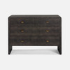 Harlow 48-Inch Dresser - Dark Mushroom Realistic Faux Shagreen