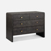Harlow 48-Inch Dresser - Dark Mushroom Realistic Faux Shagreen
