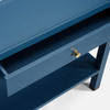 Jarin 60-Inch True Navy Faux Belgian Linen Console Table (60 x 12 x 31 Inches)
