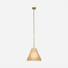 Susannah 1-Light Pendant Light Light - Light Natural Rattan and Antiqued Gold Metal