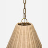 Susannah 1-Light Pendant Light Light - Light Natural Rattan and Antiqued Gold Metal
