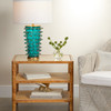 Amara 25-Inch Side Table - Dark Stained Poplar Burl and Natural Cane (25 x 18 x 26 Inches)