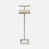 Ellery 13-Inch Sand and Texturized Silver Realistic Faux Shagreen and Steel Accent Table