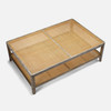 Amara 60-Inch Coffee Table - Graywashed Poplar Burl and Natural Cane