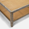 Amara 60-Inch Coffee Table - Graywashed Poplar Burl and Natural Cane