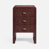 Harlow 18-Inch Nightstand - Oxblood Realistic Faux Shagreen
