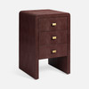 Harlow 18-Inch Nightstand - Oxblood Realistic Faux Shagreen