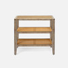 Amara 25-Inch Side Table - Graywashed Poplar Burl and Natural Cane (25 x 18 x 22 Inches)