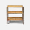 Amara 25-Inch Side Table - Graywashed Poplar Burl and Natural Cane (25 x 18 x 26 Inches)