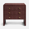 Harlow 30-Inch Nightstand - Oxblood Realistic Faux Shagreen