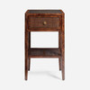 Amara 18-Inch Nightstand - Brown Stained Poplar Burl and Cane