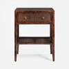 Amara 24-Inch Nightstand - Brown Stained Poplar Burl and Cane
