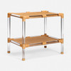 Oriana 25-Inch Side Table - Unbleached Natural Rattan and Clear Acrylic