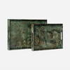 Elita 216-Piece Tray Set - Teal Mappa Burl - Set Of