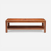 Wyeth 60-Inch Coffee Table - Natural Matte Teak and Ivory Faux Bone