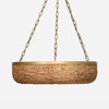 Auburn 6-Light Chandelier - Light Brown Wood Beads and Antiqued Brass Iron