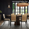 Auburn 6-Light Chandelier - Light Brown Wood Beads and Antiqued Brass Iron