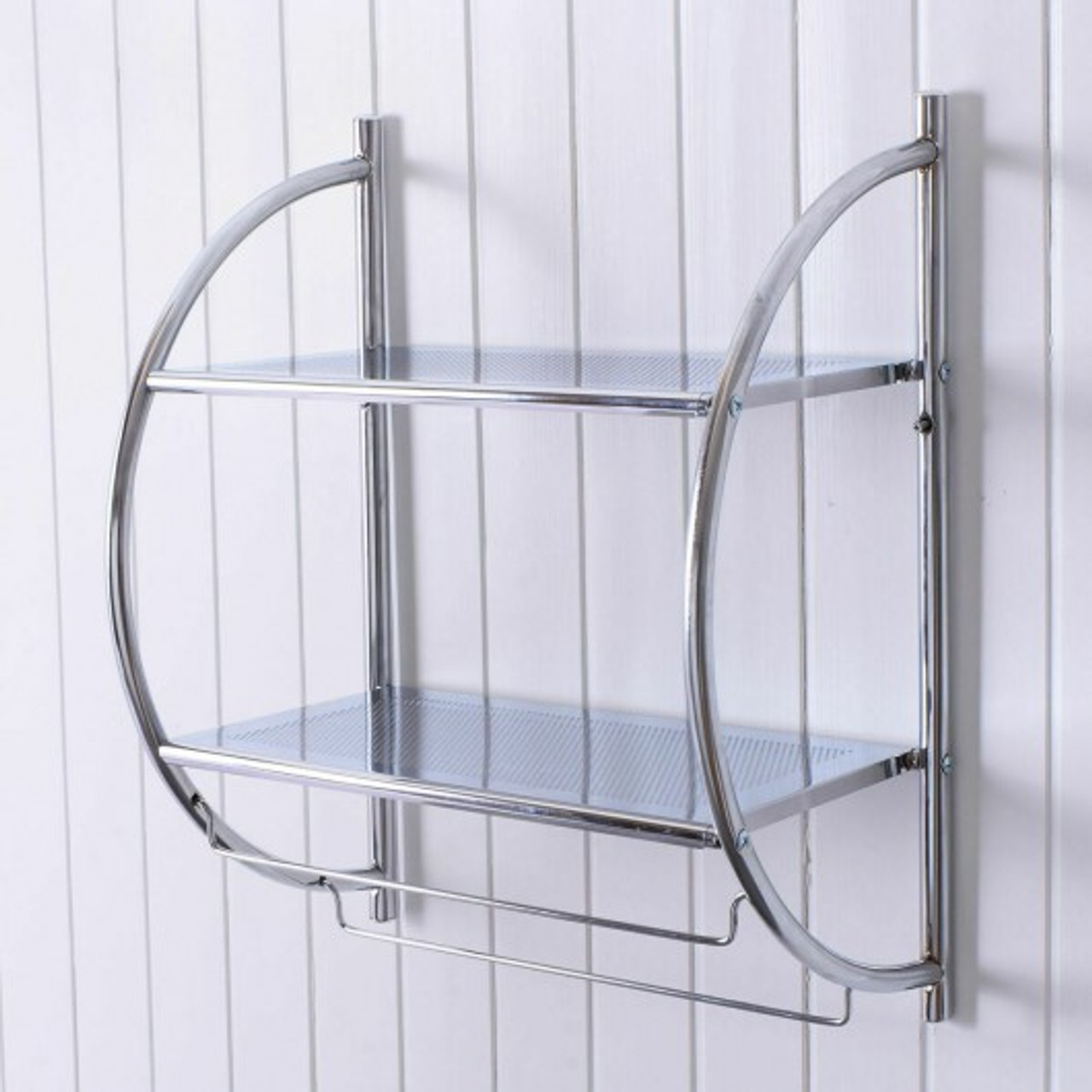 Stainless Steel Corner Shower Basket - Wall Mounted Stainless