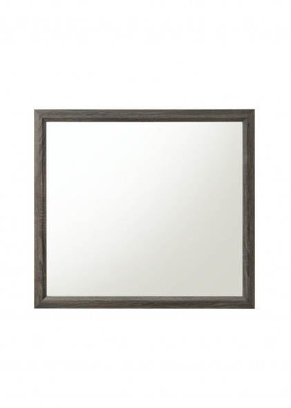 39" X 35" Weathered Gray Paper Veneer Mirror