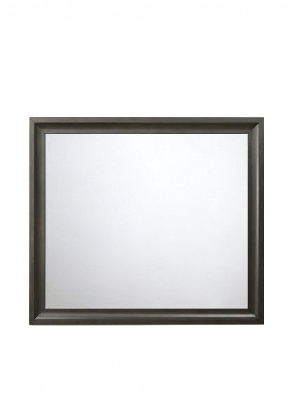 39" X 35" Antique Gray Rubber Wood Mirror