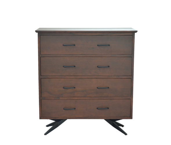 18" X 43" X 47" Brown/Black Wood Metal Bedroom Chest