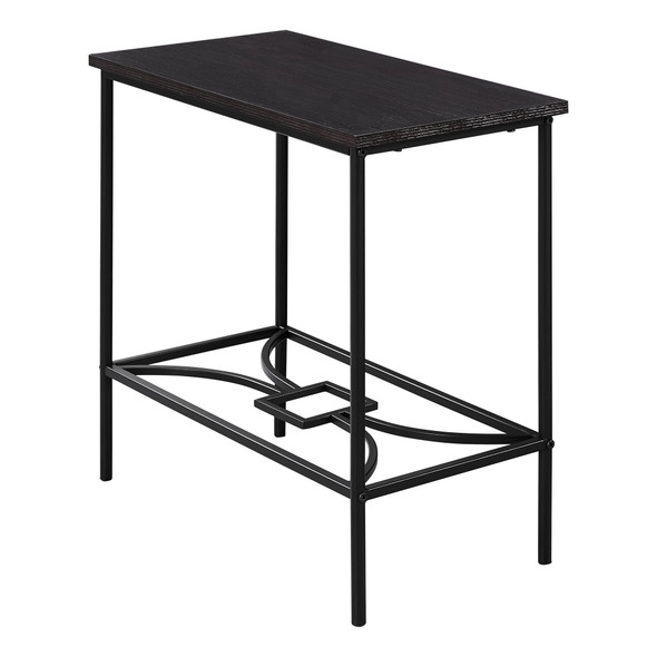 11.75" x 23.75" x 22" Cappuccino, Black, Mdf, Metal - Accent Table