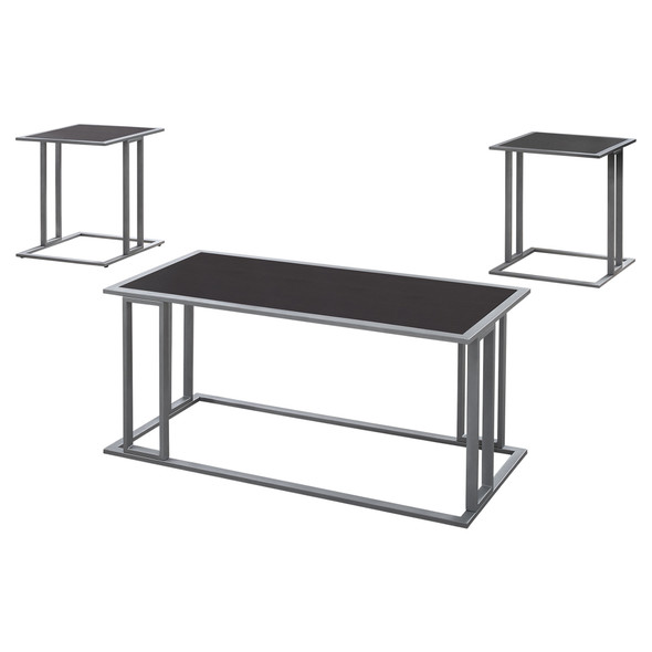 Cappuccino Silver Metal Table Set - 3Pcs Set - 366091