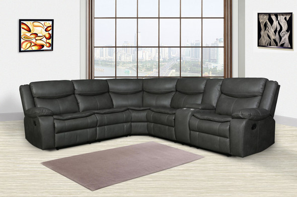 92"/106" X 37" X 39" Gray Reclining Sectional
