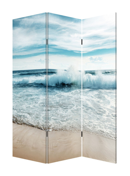 48" x 1" x 72" Multicolor, Canvas, Surf's Up - 3 Panel Screen