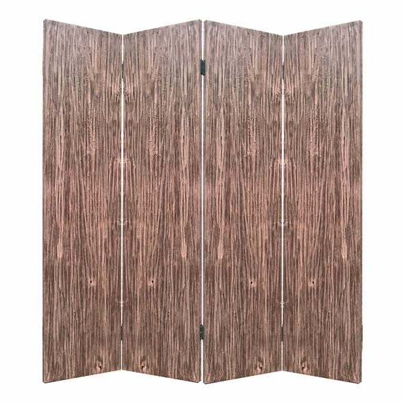 84" x 2" x 84" Brown, 4 Panel, Wood, Woodland - Screen