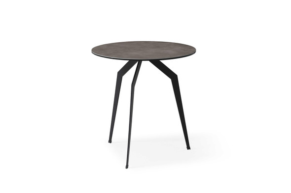 20" X 20" X 20" Black Ceramic/Iron Side Table