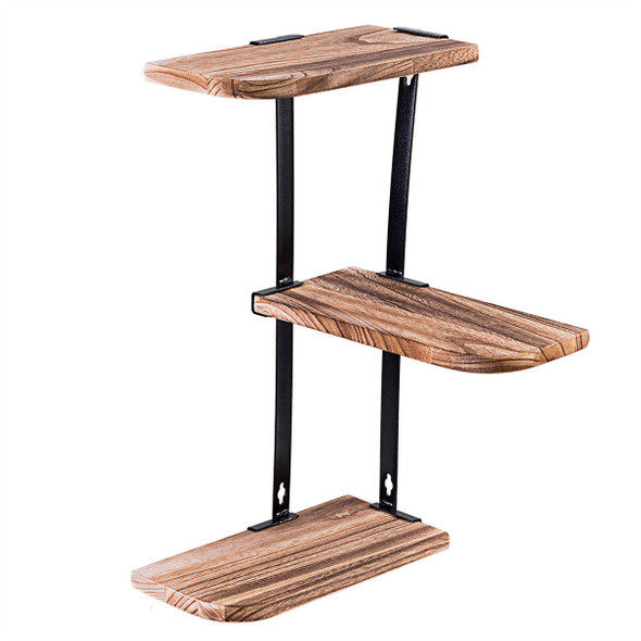Wall Corner Shelves 3-Tier Rustic Wood Floating Storage Shelves