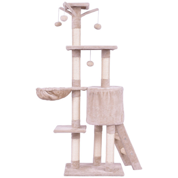 56" Condo Scratching Posts Ladder Cat Play Tree