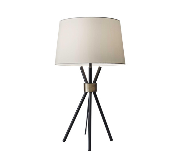 14.5" X 10.75" X 25.5" Black Metal Table Lamp