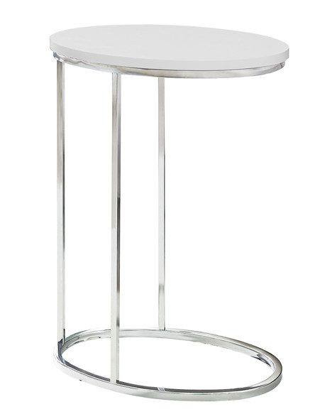 18.5" x 12" x 25" White, Particle Board, Metal - Accent Table