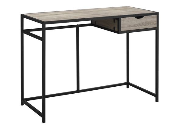 20" x 42.25" x 30" Dark Taupe, Black, Mdf, Metal - Computer Desk