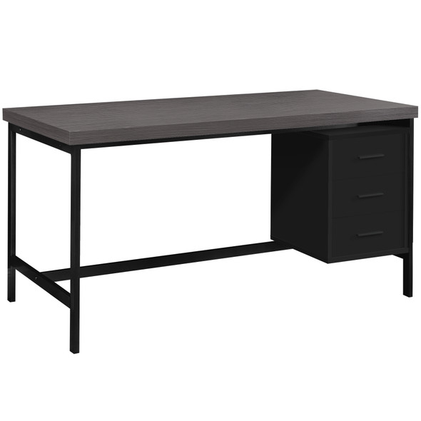 30" x 60" x 31" Black, Grey, Particle Board, Hollow-Core, Metal - Computer Desk With A Hollow Core