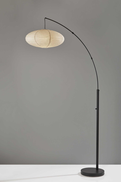 20" X 42" X 80" Black Metal Arc Lamp