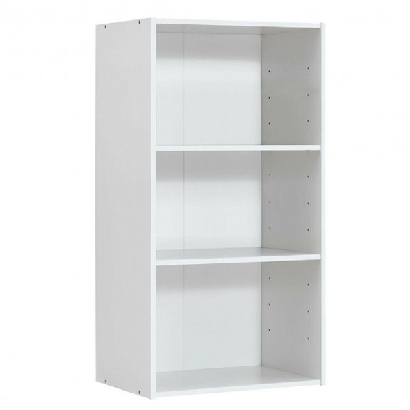 3 Open Shelf Bookcase Modern Storage Display Cabinet-White