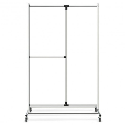 Heavy Duty Adjustable Rack Rolling Clothes Organizer On Wheels