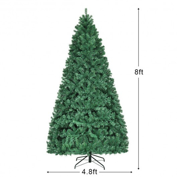 8' PVC Artificial Christmas Tree with LED Lights-8'