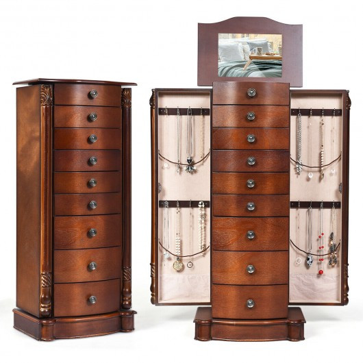 Large Wooden Jewelry Storage Box Organizer - COHW65836