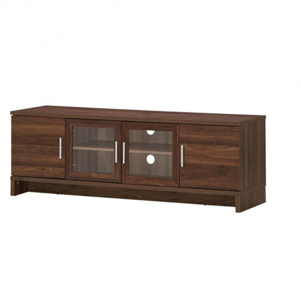 70" Media Entertainment TV Stand with Storage Cabinet-Walnut