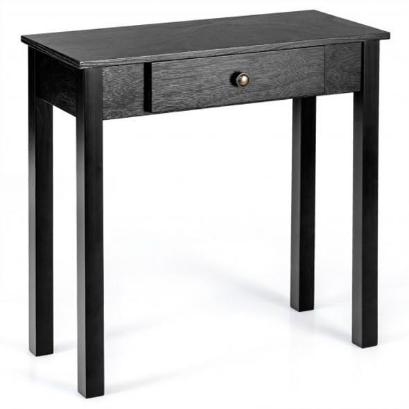 Small Space Console Table with Drawer for Living Room Bathroom Hallway-Black