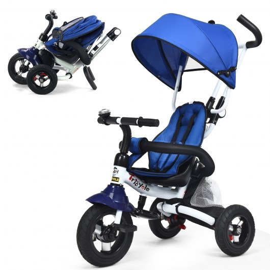 6-In-1 Kids Baby Stroller Tricycle Detachable Learning Toy Bike-Blue