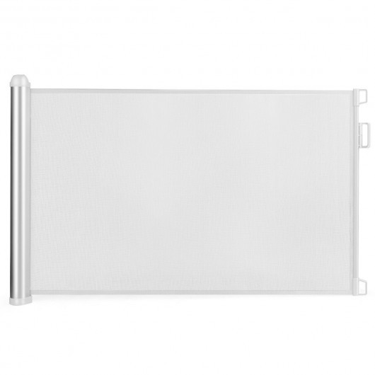 Retractable Baby Safety Gate with Easy Latch and Flexible Design-White