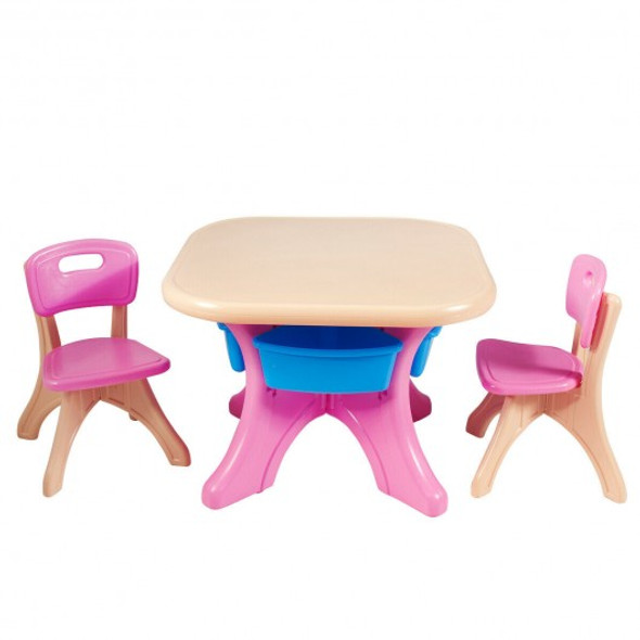 In/Outdoor 3-Piece Plastic Children Play Table & Chair Set