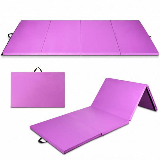 8' x 4' x 2" Folding Gymnastics Tumbling Mat-Purple