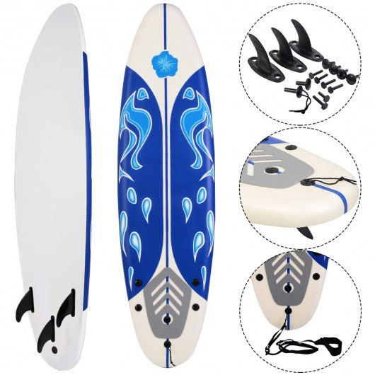 6' Surf Foamie Boards Surfing Beach Surfboard-White